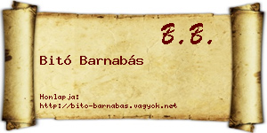 Bitó Barnabás névjegykártya